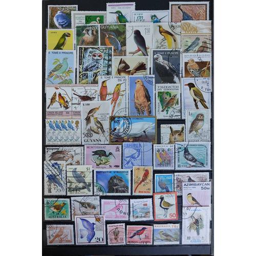 Lot Timbres Oiseaux Animaux