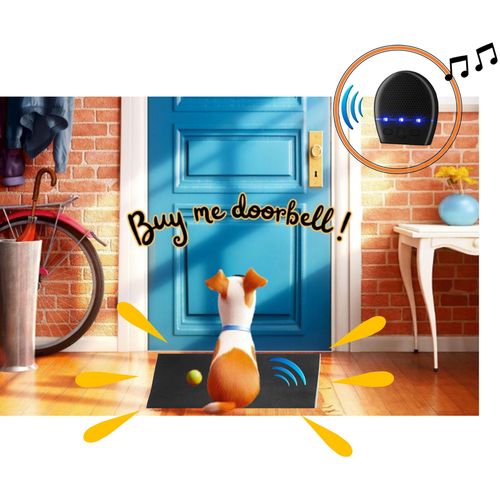 Pet Friendly Carpet Doorbell. Pets Friendly Doorbell Mat. Bell Carpet For Dogs And Cats. Toilet Training Bells For Dogs And Cats