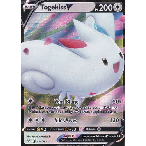 Carte Pokemon - Togekiss V - 140/185 - Ultra Rare - Épée Et Bouclier4 - Voltage Éclatant - Eb4 - Vf