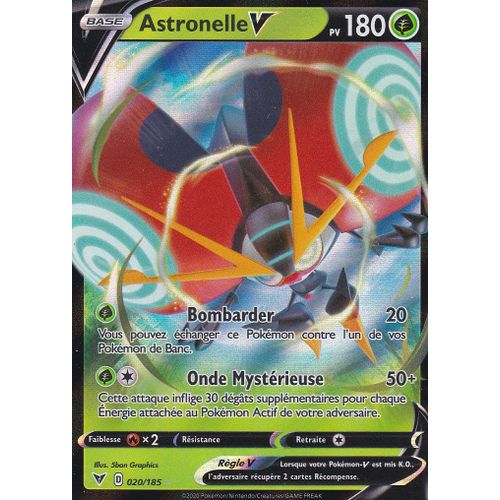 Carte Pokemon - Astronelle V - 020/185 - Ultra- Rare - Épée Et Bouclier4 - Voltage Éclatant - Eb4 - Vf