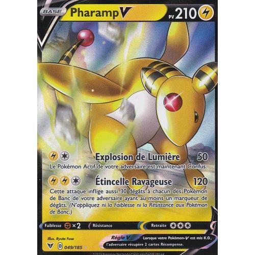 Carte Pokemon - Pharamp V - 049/185 - Ultra-Rare - Épée Et Bouclier4 - Voltage Éclatant - Eb4 - Vf