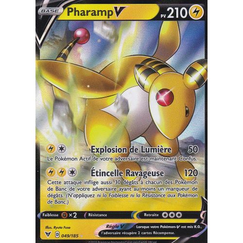 Carte Pokemon - Pharamp V - 049/185 - Ultra-Rare - Épée Et Bouclier4 - Voltage Éclatant - Eb4 - Vf