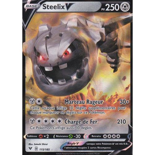 Carte Pokemon - Steelix V - 115/185 - Ultra-Rare - Épée Et Bouclier4 - Voltage Éclatant - Eb4 - Vf