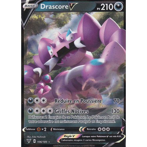 Carte Pokemon - Drascore V - 106/185 - Ultra-Rare - Épée Et Bouclier - Voltage Éclatant - Eb4 - Vf