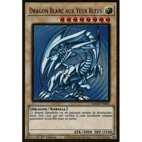 Dragon Blanc Aux Yeux Bleus - Mago-Fr001 En Fr Et Premium Gold Rare