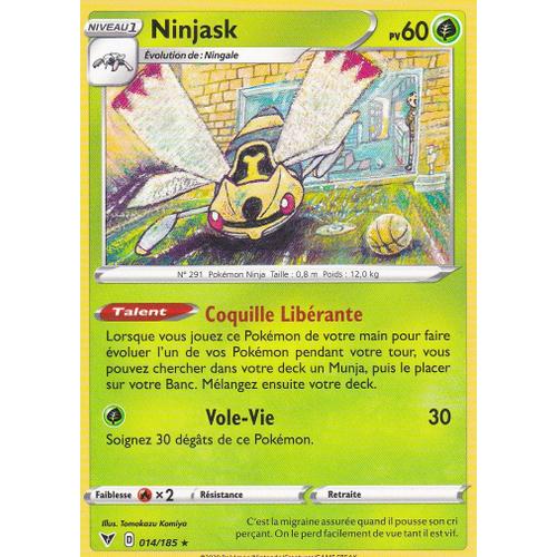 Carte Pokemon - Ninjask - 014/185 - Rare - Épée Et Bouclier4 - Voltage Éclatant - Eb4 - Vf