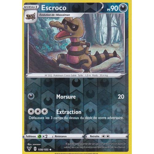 Carte Pokemon - Escroco - 108/185 - Reverse - Épée Et Bouclier4 - Voltage Éclatant - Eb4 - Vf