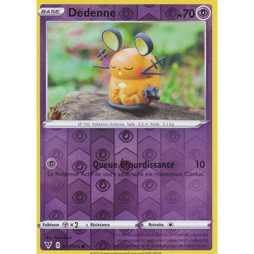 Carte Pokemon - Dedenne - 077/185 - Reverse - Épée Et Bouclier4 - Voltage Éclatant - Eb4 - Vf