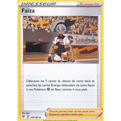 Carte Pokemon - Dresseur Faïza - 147/185 - Épée Et Bouclier4 - Voltage Éclatant - Eb4 - Vf
