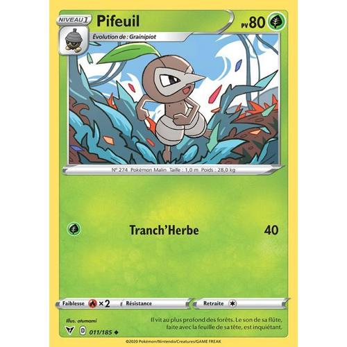 Carte Pokemon - Pifeuil - 011/185 - Épée Et Bouclier4 - Voltage Éclatant - Eb4 - Vf