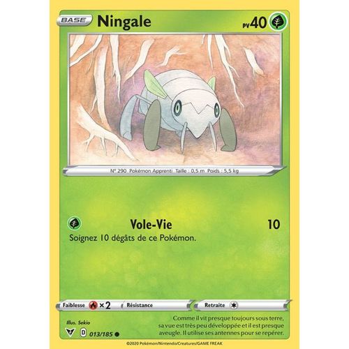 Carte Pokemon - Ningale - 013/185 - Épée Et Bouclier4 - Voltage Éclatant - Eb4 - Vf