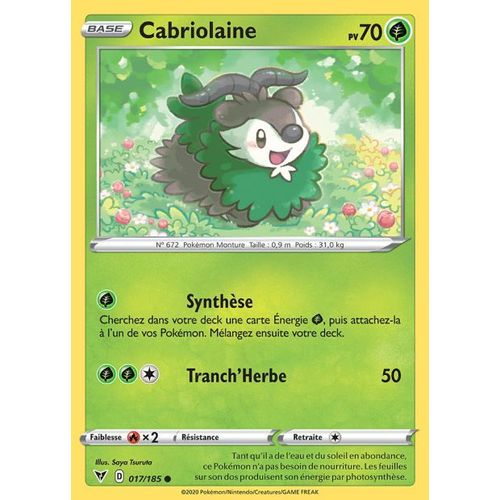 Carte Pokemon - Cabriolaine - 017/185 - Épée Et Bouclier4 - Voltage Éclatant - Eb4 - Vf