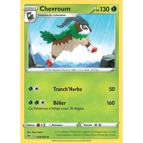 Carte Pokemon - Chevroum - 018/185 - Épée Et Bouclier4 - Voltage Éclatant - Eb4 - Vf