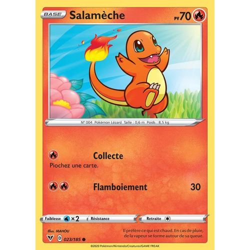Carte Pokemon - Salameche - 023/185 - Épée Et Bouclier4 - Voltage Éclatant - Eb4 - Vf
