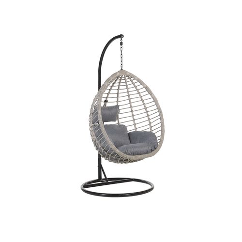 Fauteuil Suspendu En Rotin Gris Avec Support Tollo