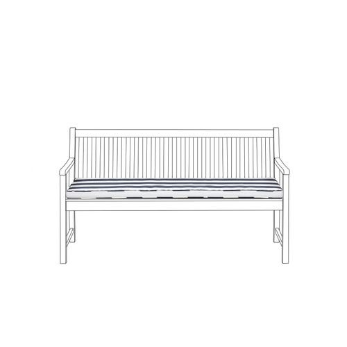 Coussin À Rayures Bleu Marine 152 X 54 X 5 Cm Pour Banc De Jardin Vivara