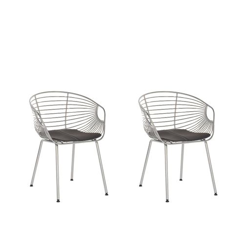 Chaise De Salle À Manger Set De 2 Métal Argenté Hoback