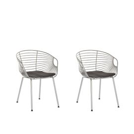 Chaise De Salle À Manger Set De 2 Métal Argenté Hoback