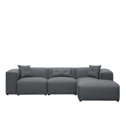 Canapé D'angle Dolva Gris Foncé Tissu Côté Gauche