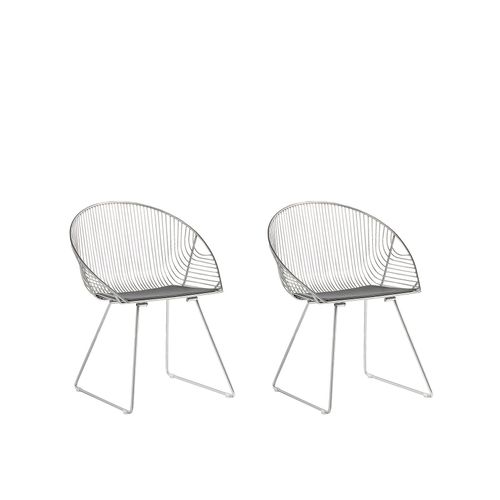 Chaise De Salle À Manger Set De 2 Métal Argenté Aurora