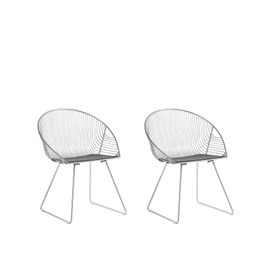 Chaise De Salle À Manger Set De 2 Métal Argenté Aurora