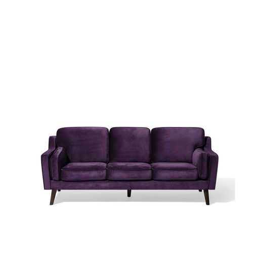 Canapé 3 Places En Velours Violet Lokka
