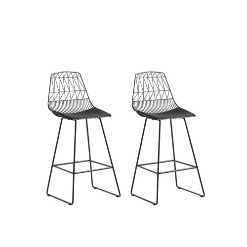 Lot De 2 Chaises De Bar Preston Métal Noir