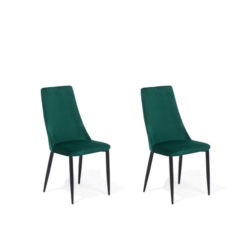 Chaise De Salle À Manger Set De 2 Velours Vert Émeraude Clayton