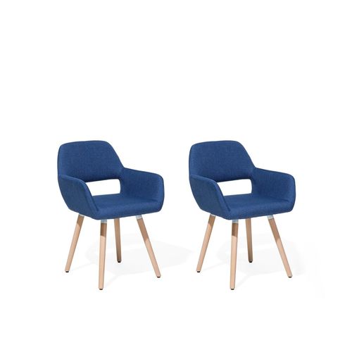 Tissu Chaise De Salle À Manger Set De 2 Bleu Marine Chicago