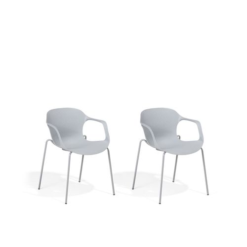 Chaise De Salle À Manger Set De 2 Gris Clair Elbert