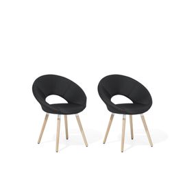 Chaise De Salle À Manger Set De 2 Tissu Noir Roslyn