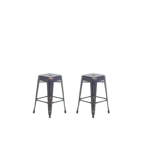 Lot De 2 Tabourets De Bar Cabrillo Métal Noir