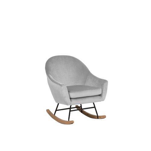 Fauteuil À Bascule Oxie Velours Gris Clair