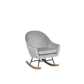 Fauteuil À Bascule Oxie Velours Gris Clair