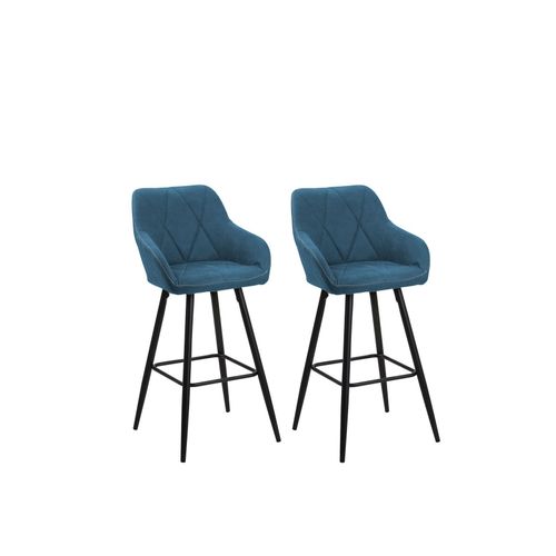 Lot De 2 Chaises De Bar Darien Bleu Azur