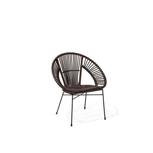 Chaise De Salle À Manger Rotin Marron Foncé Sarita