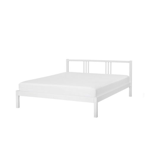 Lit Double En Bois Blanc 160 X 200 Cm Vannes