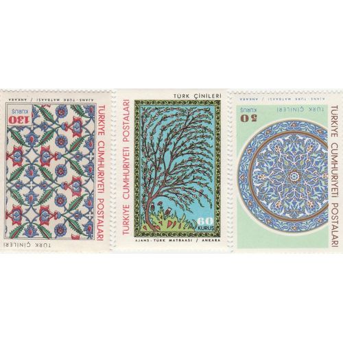 Timbres Neufs De Turquie - 3 Faiences Turques Emis En 1966