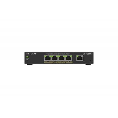NETGEAR Plus GS305EP - Commutateur - intelligent - 5 x 10/100/1000 (4 PoE+) - de bureau, fixation murale - PoE+ (63 W)