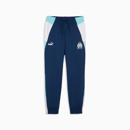 Puma Pantalon Tissé Olympique De Marseille Pour Femme, Bleu/Blanc/Orange