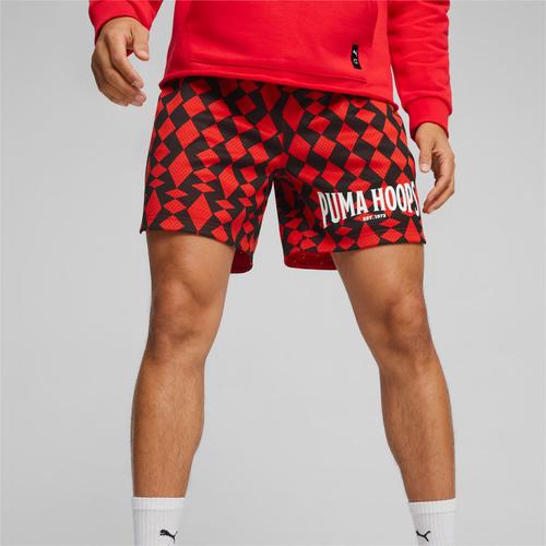 Short De Basketball Big Joker Puma Hoops, Rouge/Aop