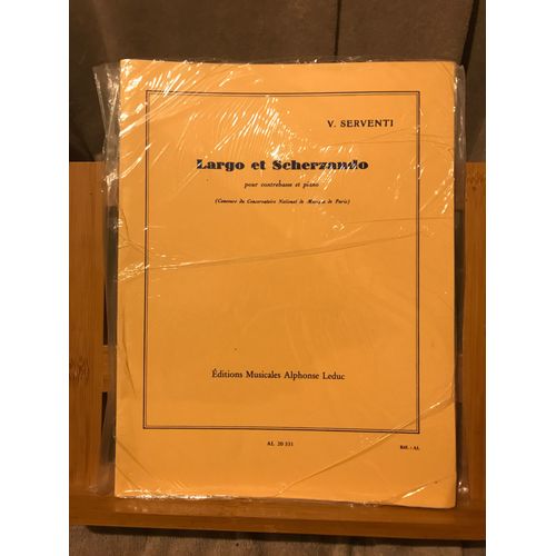 V. Serventi Largo Et Scherzando Pour Contrebasse Et Piano Partition Éd. Leduc