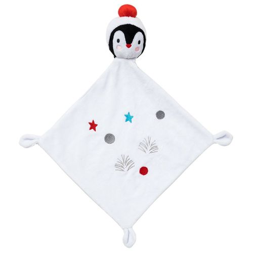 Doudou Pingouin Blanc Bonnet Pompon Rouge Mouchoir Jouet Babycalin Bebe Peluche Naissance Animal Banquise Comforter Pingu