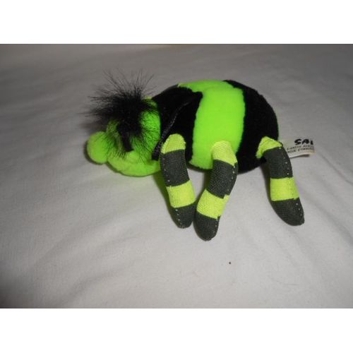 Peluche Doudou Araignee Verte Noire Raye A Suspendre Sandy