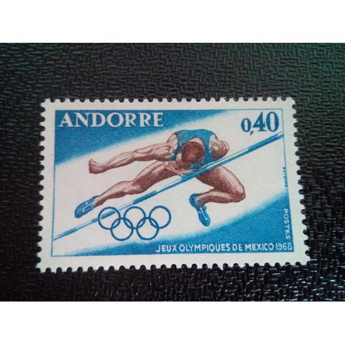 Timbre Andorre Yt 190 Jeux Olympiques Saut En Hauteur 1968 ( 091104 )