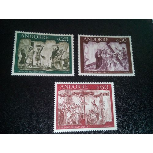 Timbre Andorre Yt 191 A 193 Séries: Fresques 1968 ( 091104 )