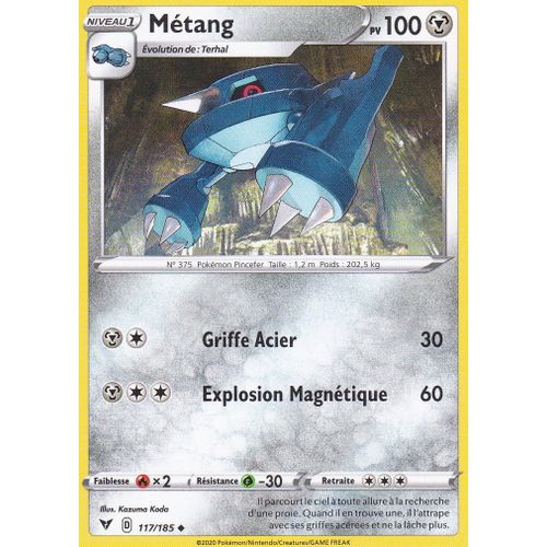 Carte Pokemon - Métang - 117/185 - Épée Et Bouclier4 - Voltage Éclatant - Eb4 - Vf