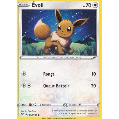 Carte Pokemon - Evoli - 130/185 - Épée Et Bouclier4 - Voltage Éclatant - Eb4 - Vf