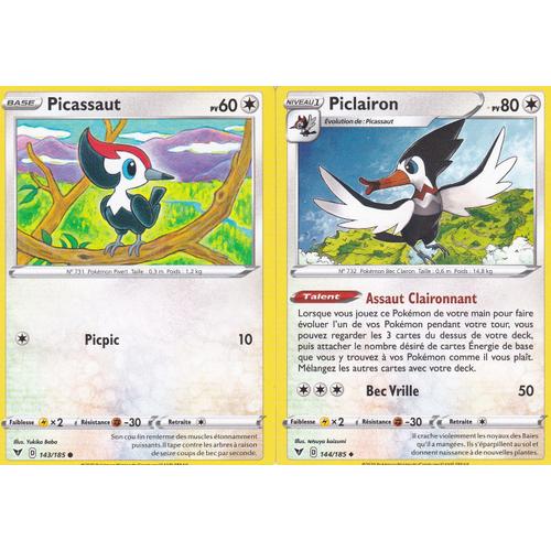 2 Cartes Pokemon - Piclairon 144/185 + Picassaut - 143/185 - Épée Et Bouclier4 - Voltage Éclatant - Eb4 - Vf