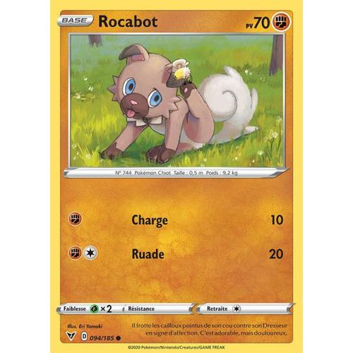 Carte Pokemon - Rocabot - 094/185 - Épée Et Bouclier4 - Voltage Éclatant - Eb4 - Vf